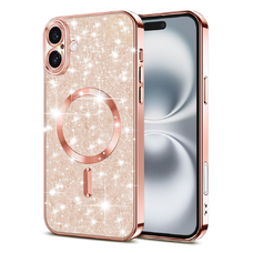  Techsuit - Luxus Csillogó MagSafe - iPhone 16 Plus - Rózsaarany tok