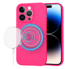  Techsuit - SoftFlex MagSafe tok - iPhone 14 Pro - Forró rózsaszín