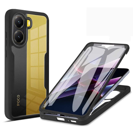 Techsuit - ColorVerse 360 Series + Képernyővédő - Xiaomi Poco X7 Pro - Fekete tok Techsuit - ColorVerse 360 Series + Képernyővédő - Xiaomi Poco X7 Pro - Fekete tok