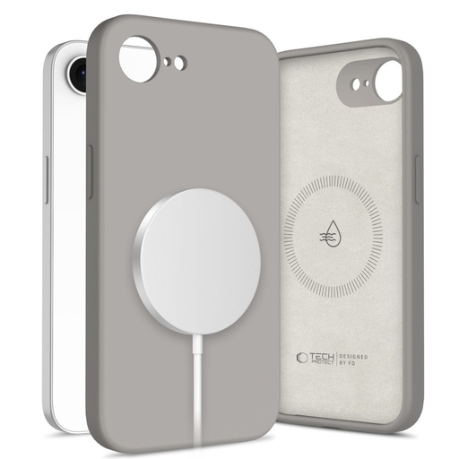 Tech-protect Liquid Silicone Magsafe iPhone 16e kőszürke tok Tech-protect Liquid Silicone Magsafe iPhone 16e kőszürke tok