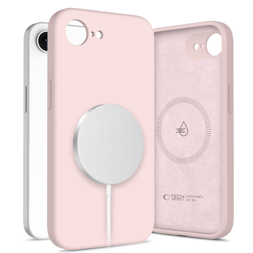 Tech-protect Liquid Silicone Magsafe iPhone 16e Rózsaszín Gyöngyház tok Tech-protect Liquid Silicone Magsafe iPhone 16e Rózsaszín Gyöngyház tok