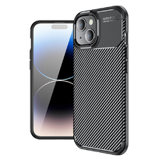  Techsuit - Szénszál - iPhone 15 Plus - Fekete tok