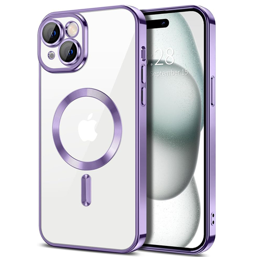  Techsuit - Luxus Kristály MagSafe - iPhone 15 Plus - Világoslila tok
