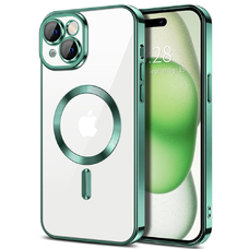  Techsuit - Luxus Kristály MagSafe - iPhone 15 Plus - Világos Zöld tok