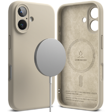  Ringke - Szilikon Mágneses MagSafe - iPhone 16 Plus - Kőszínű tok