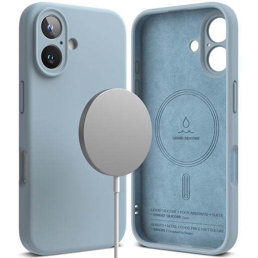 Ringke - Szilikon Mágneses MagSafe - iPhone 16 Plus - Kék tok Ringke - Szilikon Mágneses MagSafe - iPhone 16 Plus - Kék tok