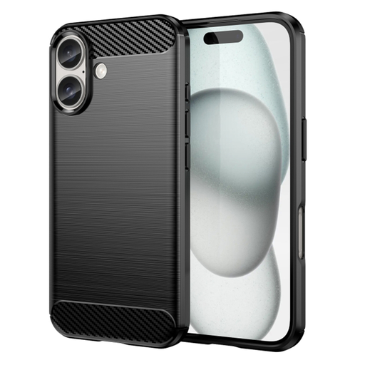 Techsuit - Karbonszilikon - iPhone 16 Plus - Fekete tok Techsuit - Karbonszilikon - iPhone 16 Plus - Fekete tok