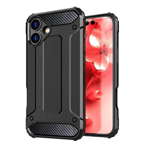 Techsuit - Hibrid Páncél - iPhone 16 Plus - Fekete tok Techsuit - Hibrid Páncél - iPhone 16 Plus - Fekete tok