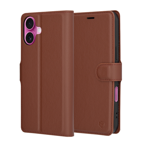 Techsuit - Bőr tok - iPhone 16 Plus - Barna Techsuit - Bőr tok - iPhone 16 Plus - Barna