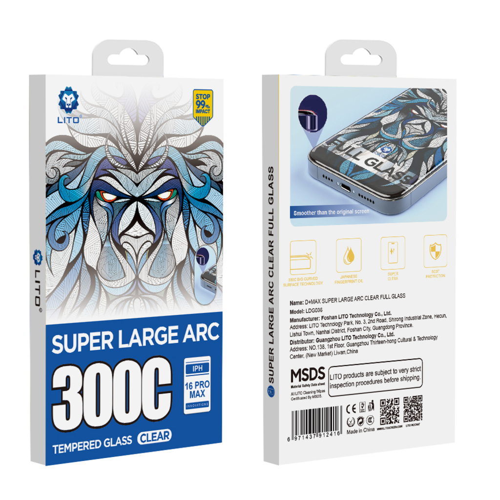  Lito - D+ Max 300C - iPhone 16 Plus - Átlátszó üvegfólia - 7