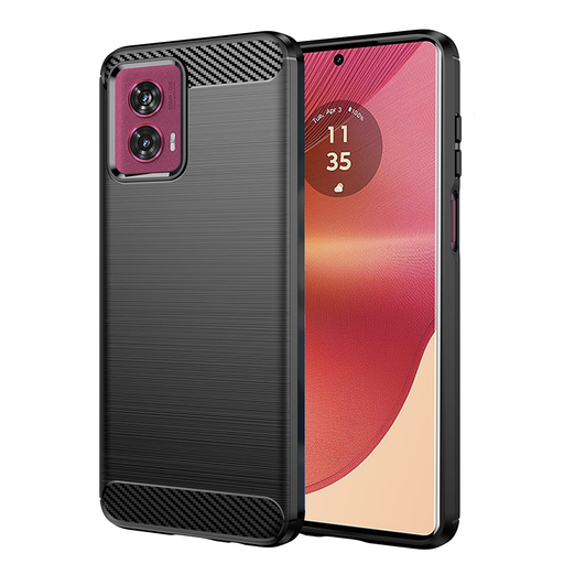  Techsuit - Karbon Szilikon - Motorola Edge 50 Fusion - Fekete tok