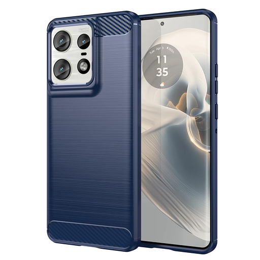 Techsuit - Szénszilikon - Motorola Edge 50 Pro - Kék tok Techsuit - Szénszilikon - Motorola Edge 50 Pro - Kék tok