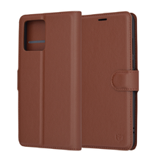  Techsuit - Bőr Tok - Motorola Moto G84 - Barna tok