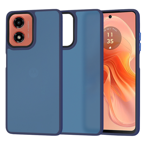 Techsuit - HaloFrost Sorozat - Motorola Moto G04 / Moto G04s / Moto G24 / Moto E14 - Mélykék tok