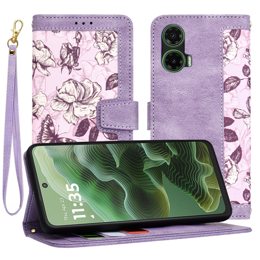 Techsuit - FlipCraft - Motorola Moto G35 - Titokzatos Lila tok Techsuit - FlipCraft - Motorola Moto G35 - Titokzatos Lila tok