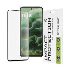  Techsuit - 111D Teljes Fedésű / Teljes Ragasztású Üveg - Motorola Moto G35 - Fekete üvegfólia