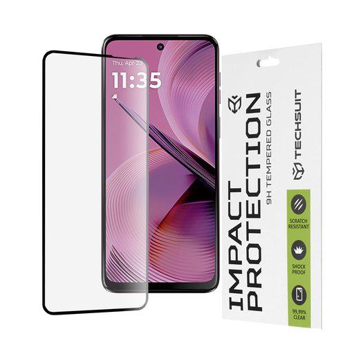 Techsuit - 111D Teljes Fedésű / Teljes Ragasztós Üveg - Motorola Moto G55 - Fekete üvegfólia Techsuit - 111D Teljes Fedésű / Teljes Ragasztós Üveg - Motorola Moto G55 - Fekete üvegfólia