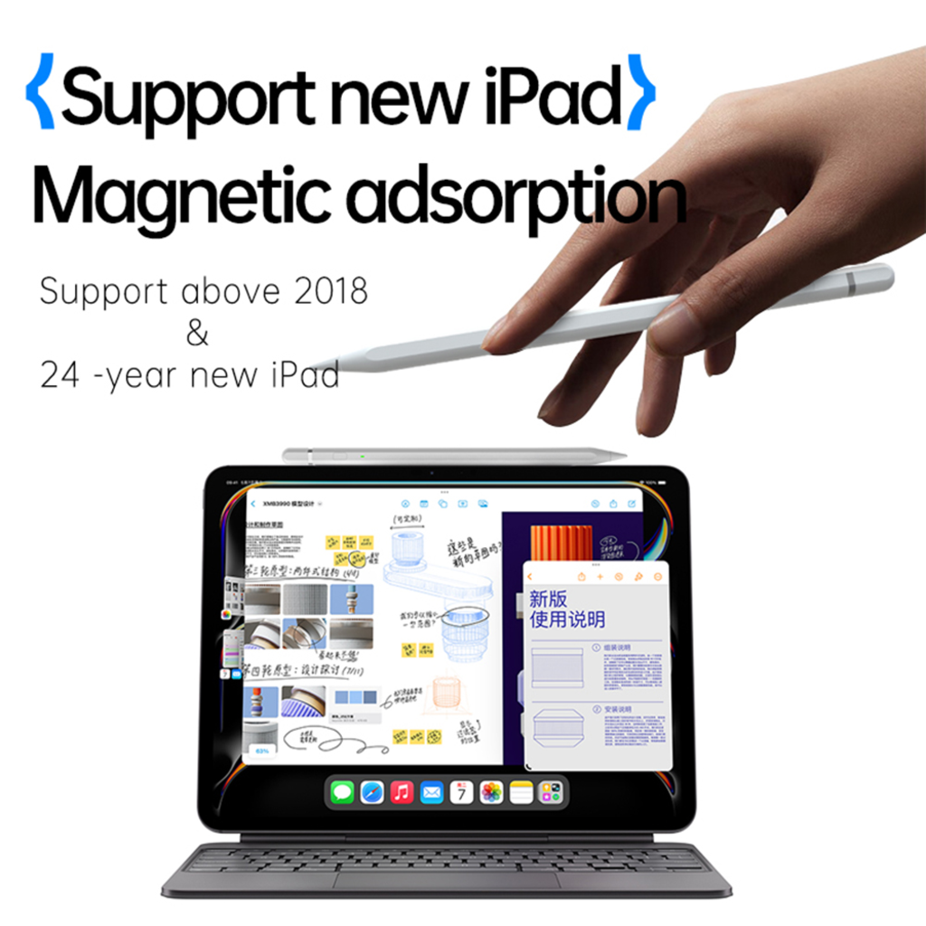  Techsuit - Stylus Toll (AP01 Pro) - iPad-hez, Bluetooth, Type-C, Palm Rejection (tenyérérzékelés), Dőlés- és Nyomásérzékelés, 125mAh - Fehér - 2