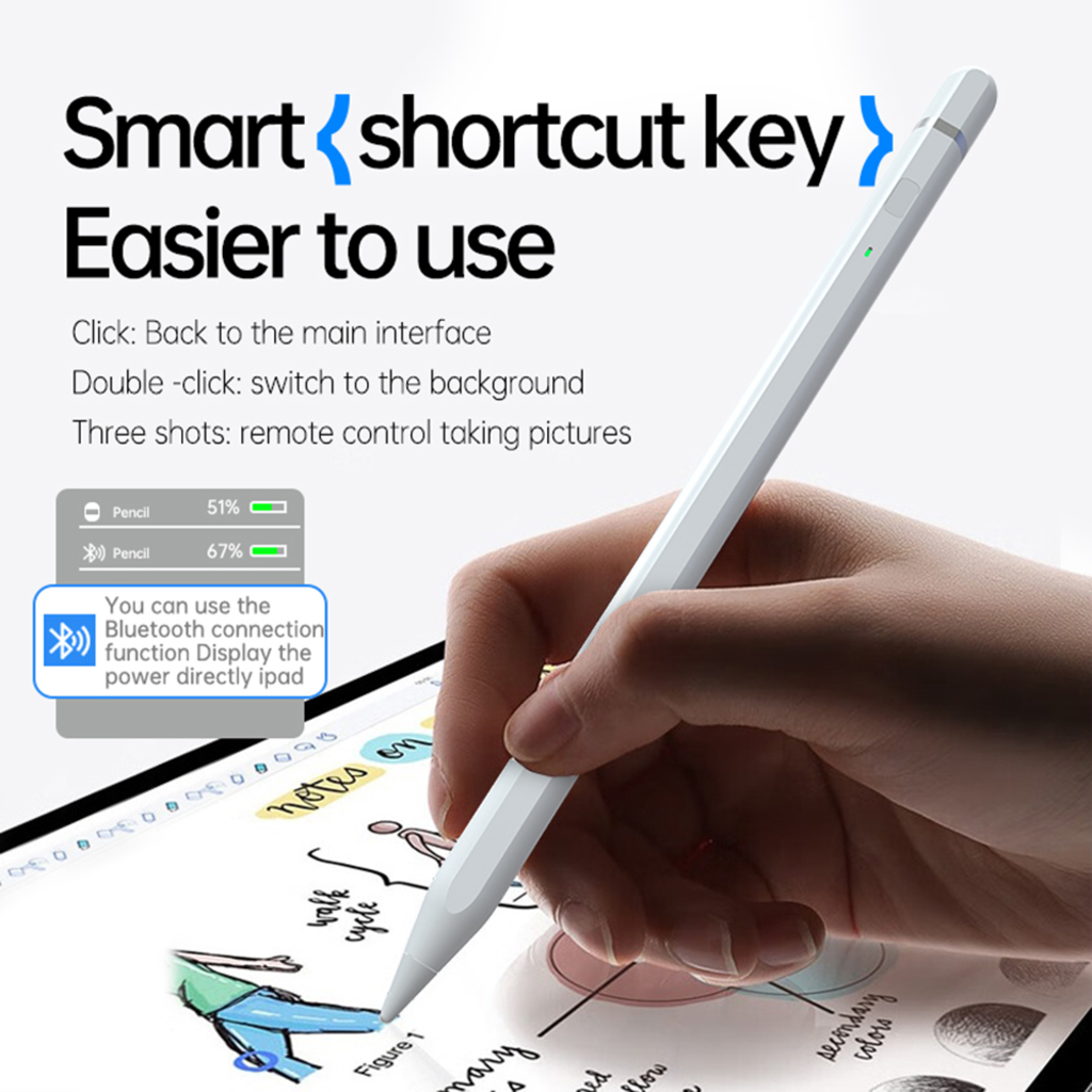  Techsuit - Stylus Toll (AP01 Pro) - iPad-hez, Bluetooth, Type-C, Palm Rejection (tenyérérzékelés), Dőlés- és Nyomásérzékelés, 125mAh - Fehér - 4