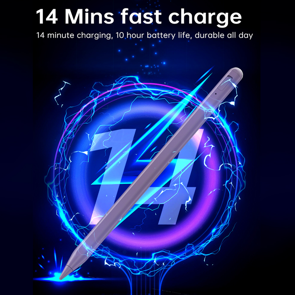  Techsuit - Stylus toll (AC10SH) - iPadhez, Bluetooth, Type-C, 125mAh, tenyérrejtés, cserélhető Apple hegy - Nyugalom Kék - 4