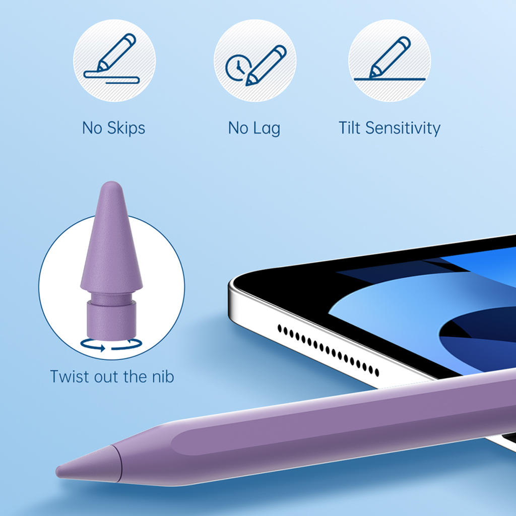  Techsuit - Stylus toll (AC10SH) - iPadhez, Bluetooth, Type-C, 125mAh, tenyérrejtés, cserélhető Apple hegy - Nyugalom Kék - 5