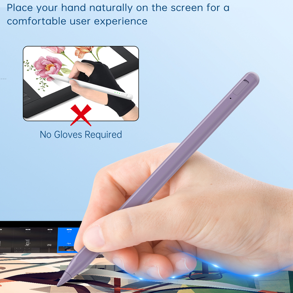  Techsuit - Stylus toll (AC10SH) - iPadhez, Bluetooth, Type-C, 125mAh, tenyérrejtés, cserélhető Apple hegy - Nyugalom Kék - 6