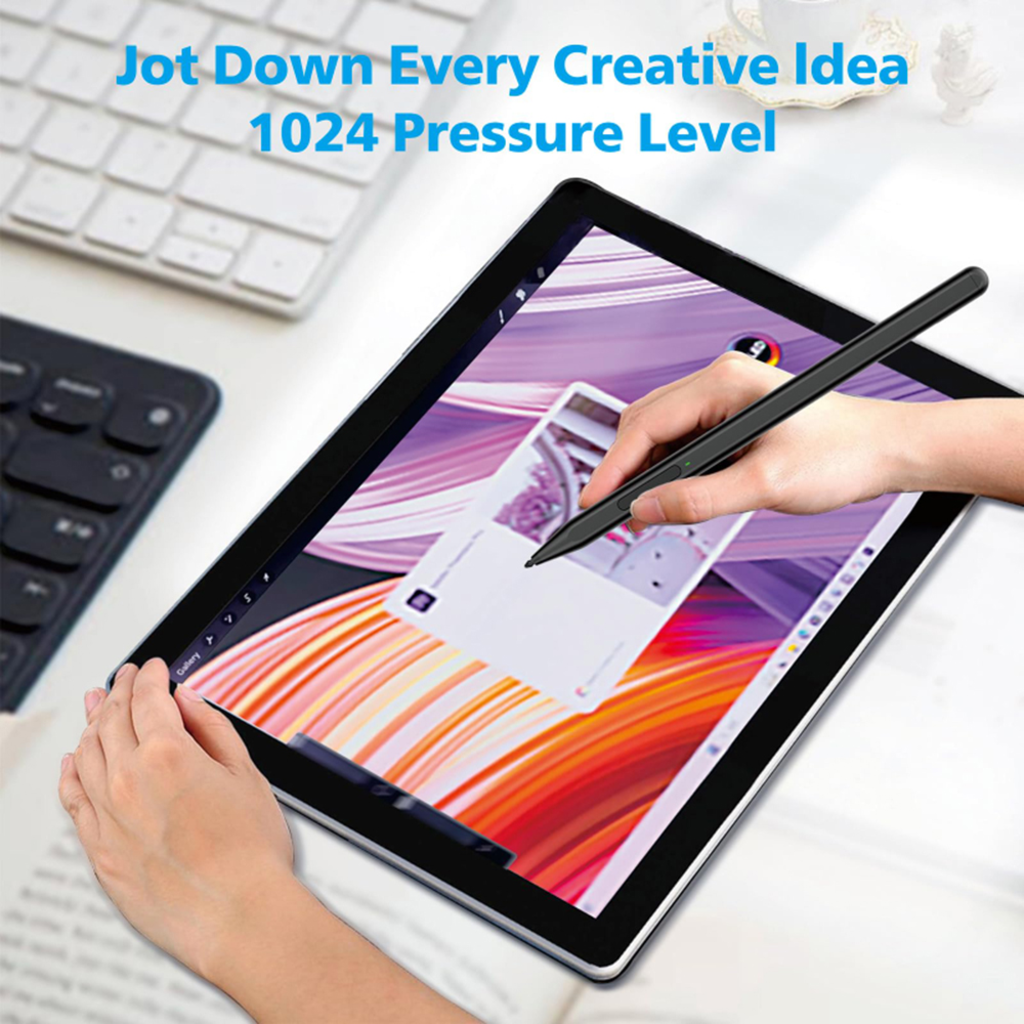  Techsuit - Stylus toll (F97) - Microsoft Surface-hez, Aktív, Type-C, Palm Rejection (tenyér-érintkezés kizárás), Oldalsó tapadás, 90mAh, 5V, 0.2A - Fekete - 3