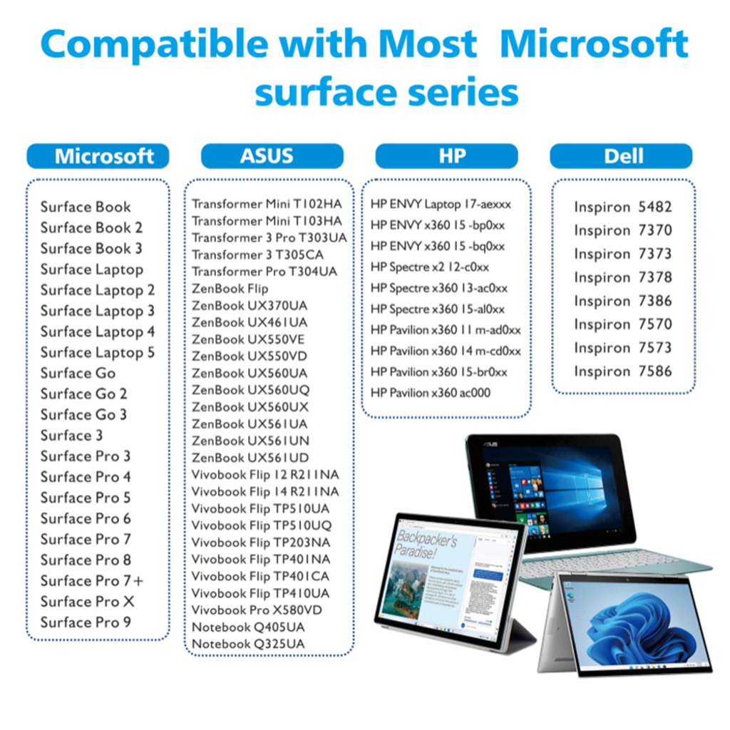  Techsuit - Stylus toll (F97) - Microsoft Surface-hez, Aktív, Type-C, Palm Rejection (tenyér-érintkezés kizárás), Oldalsó tapadás, 90mAh, 5V, 0.2A - Fekete - 7