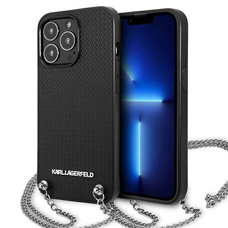 Karl Lagerfeld bőr textúrájú és láncos tok iPhone 13 Pro Max 6.7