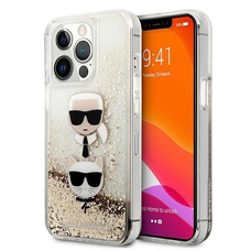 Karl Lagerfeld Liquid Glitter Karl & Choupette fej tok iPhone 13 Pro Max 6.7