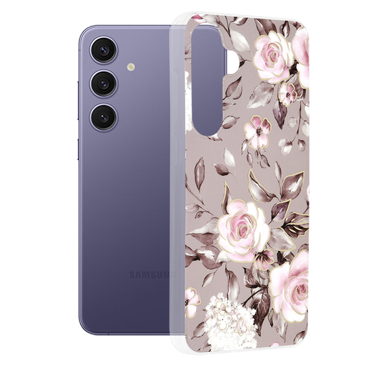 Techsuit - Márványsorozat - Samsung Galaxy S24 Plus - Ruth Szürke Virágzása tok Techsuit - Márványsorozat - Samsung Galaxy S24 Plus - Ruth Szürke Virágzása tok