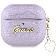Guess Metallic Script Charm tok AirPods 4 - Lila