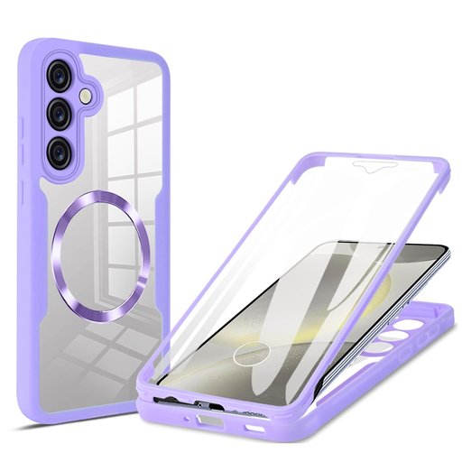 Techsuit - ColorVerse 360 MagSafe Sorozat + Kijelzővédő - Samsung Galaxy S24 Plus - Lila tok Techsuit - ColorVerse 360 MagSafe Sorozat + Kijelzővédő - Samsung Galaxy S24 Plus - Lila tok