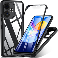  Techsuit - ColorVerse 360 Sorozat + Képernyővédő - Xiaomi Redmi 13 / Poco M6 4G - Fekete tok