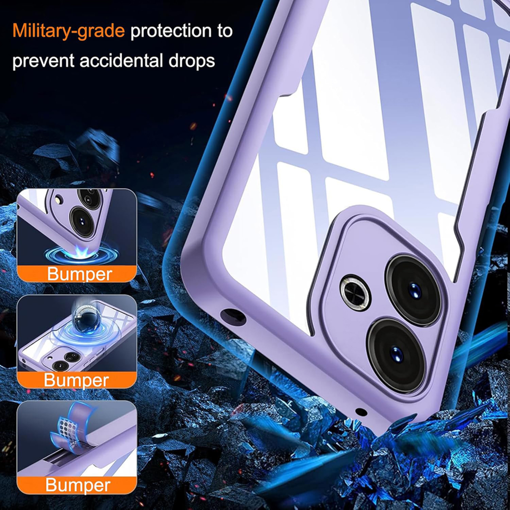  Techsuit - ColorVerse 360 sorozat + Képernyővédő - Xiaomi Redmi 13 / Poco M6 4G - Lila tok - 4