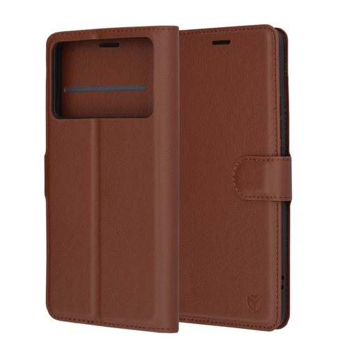 Techsuit - Bőr Tok - Xiaomi Poco F6 Pro - Barna tok Techsuit - Bőr Tok - Xiaomi Poco F6 Pro - Barna tok