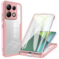  Techsuit - ColorVerse 360 Sorozat + Képernyővédő - Xiaomi Redmi Note 13 Pro 5G / Poco X6 - Rózsaszín tok