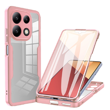  Techsuit - ColorVerse 360 Sorozat + Képernyővédő - Xiaomi Redmi Note 13 Pro 4G / Poco M6 Pro 4G - Rózsaszín tok