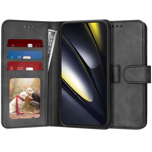 Techsuit - Naplófüzet - Xiaomi Poco F6 - Fekete tok Techsuit - Naplófüzet - Xiaomi Poco F6 - Fekete tok