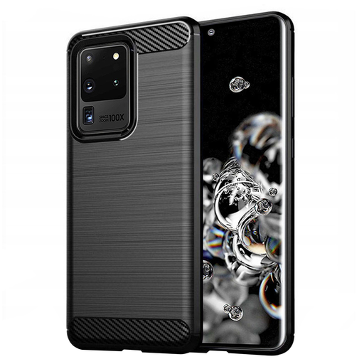 Techsuit - Karbon Szilikon - Samsung Galaxy S20 Ultra 4G / S20 Ultra 5G - Fekete tok Techsuit - Karbon Szilikon - Samsung Galaxy S20 Ultra 4G / S20 Ultra 5G - Fekete tok
