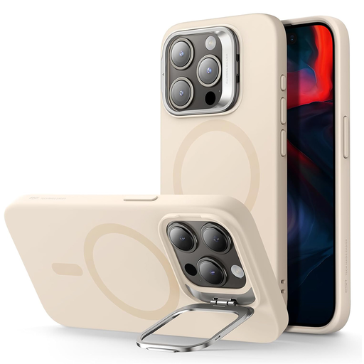 ESR - Felhőpuha HaloLock Kitámasztó - iPhone 15 Pro - Világos Barna tok ESR - Felhőpuha HaloLock Kitámasztó - iPhone 15 Pro - Világos Barna tok