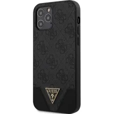 iPhone 12/ 12 Pro szürke Guess GUHCP12MPU4GHBK 4G Triangle tok