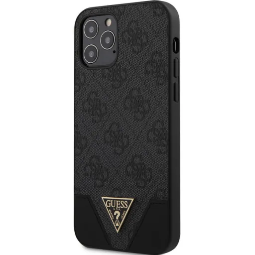 iPhone 12/ 12 Pro szürke Guess GUHCP12MPU4GHBK 4G Triangle tok