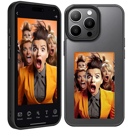 Techsuit - Intelligens Kijelző NFC - iPhone 15 Pro - Fekete tok Techsuit - Intelligens Kijelző NFC - iPhone 15 Pro - Fekete tok