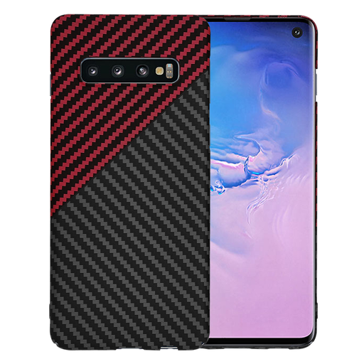 Techsuit - Carbonite FiberShell - Samsung Galaxy S10 - Vörös örvény tok Techsuit - Carbonite FiberShell - Samsung Galaxy S10 - Vörös örvény tok