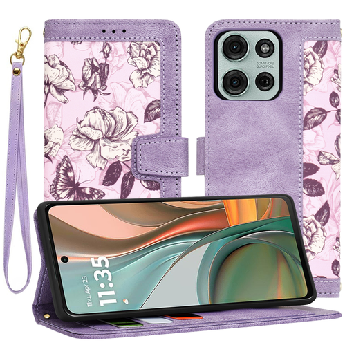 Techsuit - FlipCraft - Motorola Moto G75 - Titokzatos lila tok Techsuit - FlipCraft - Motorola Moto G75 - Titokzatos lila tok