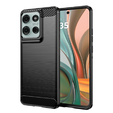  Techsuit - Karbonszilikon - Motorola Moto G75 - Fekete tok