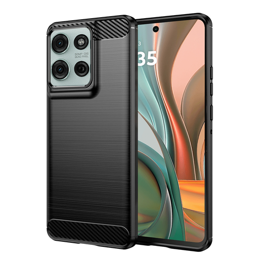  Techsuit - Karbonszilikon - Motorola Moto G75 - Fekete tok