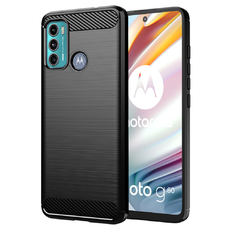  Techsuit - Szénszálas Szilikon - Motorola Moto G60 - Fekete tok