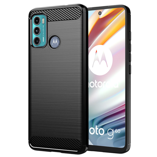 Techsuit - Szénszálas Szilikon - Motorola Moto G60 - Fekete tok Techsuit - Szénszálas Szilikon - Motorola Moto G60 - Fekete tok